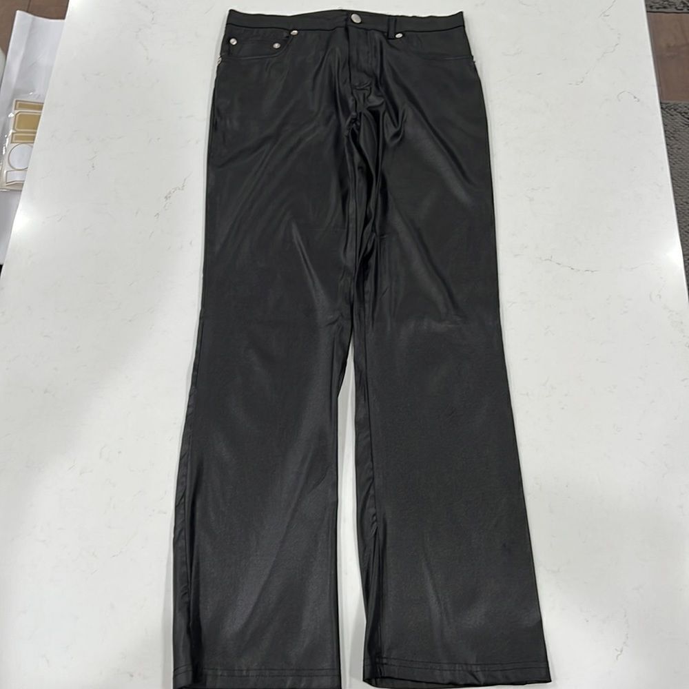Tampa black shiny pants polyester - Picture 2 of 6